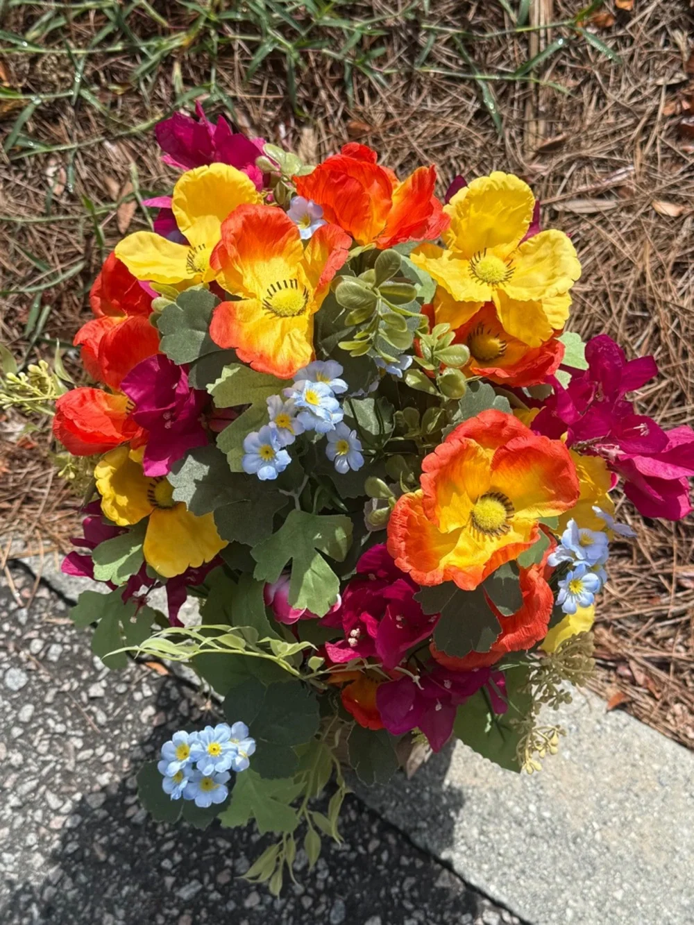 Artificial Floral Arrangement Basket - NWT